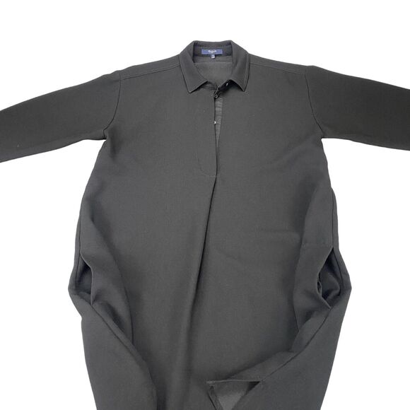 Madewell Shirt Dress Womens Medium Black Collared Button Fron Slit - Picture 8 of 16